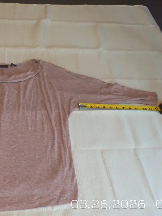 RACHEL ZOE Women's Dusty Pink Cowell Neck 3/4 Sleeve Top Size Med. Like NEW - Picture 5 of 16